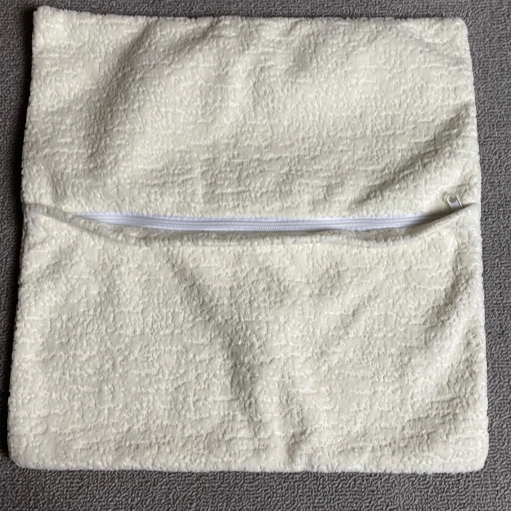 Set of Two White Textured Pillow Covers- 16”x16”
